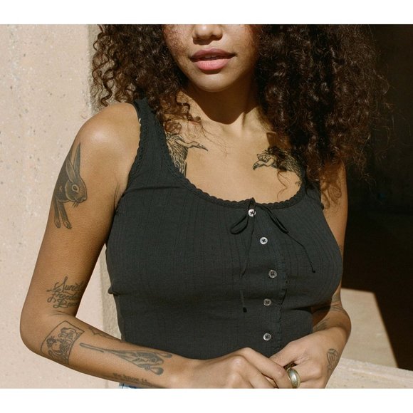 Doen Tops - New | DÔEN Lois Pointelle Tank Black M